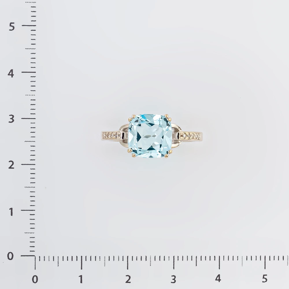 Кольцо с топазом из белого золота 585 пробы