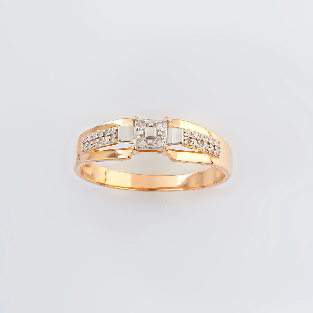 Кольцо с бриллиантом из красного золота 585 пробы