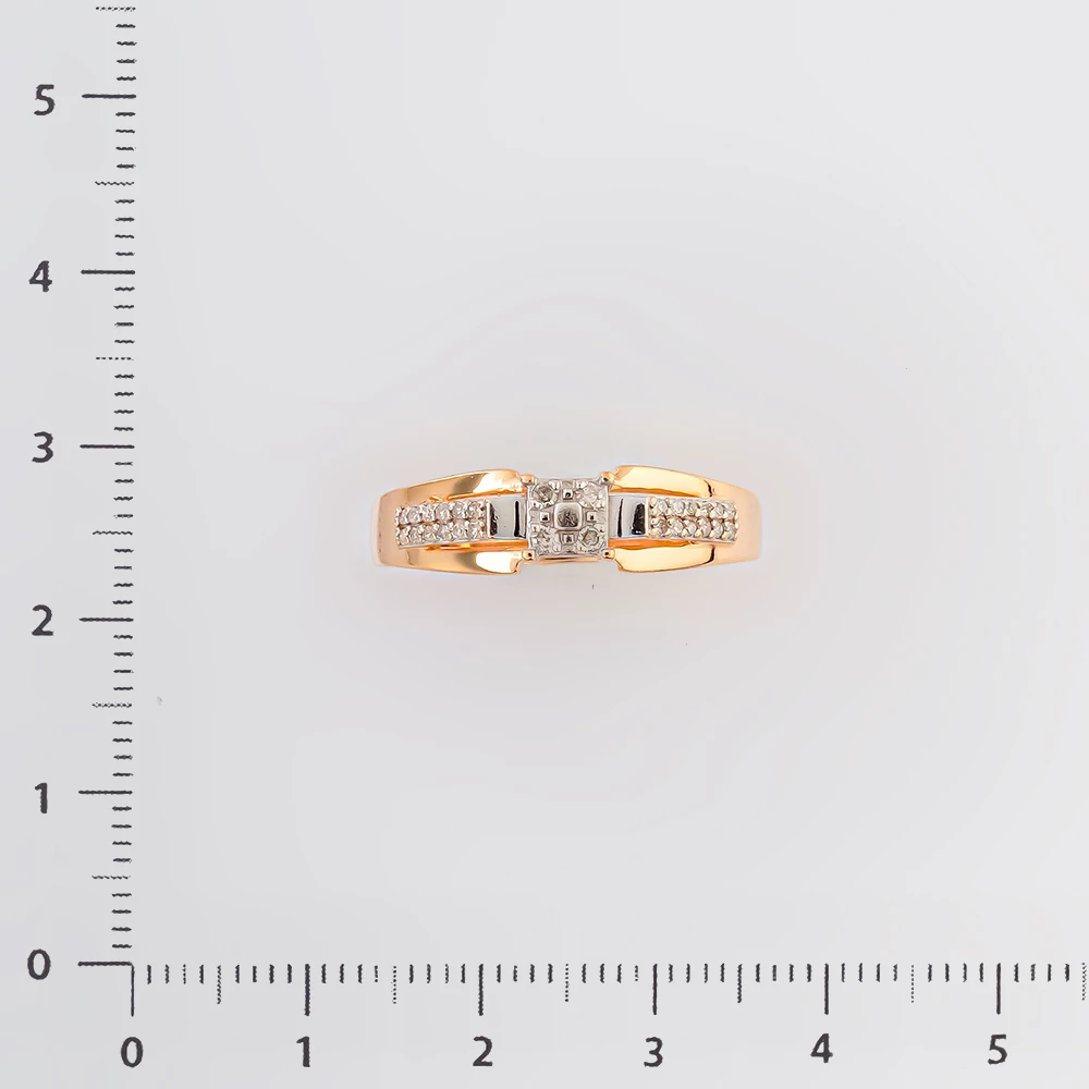 Кольцо с бриллиантом из красного золота 585 пробы