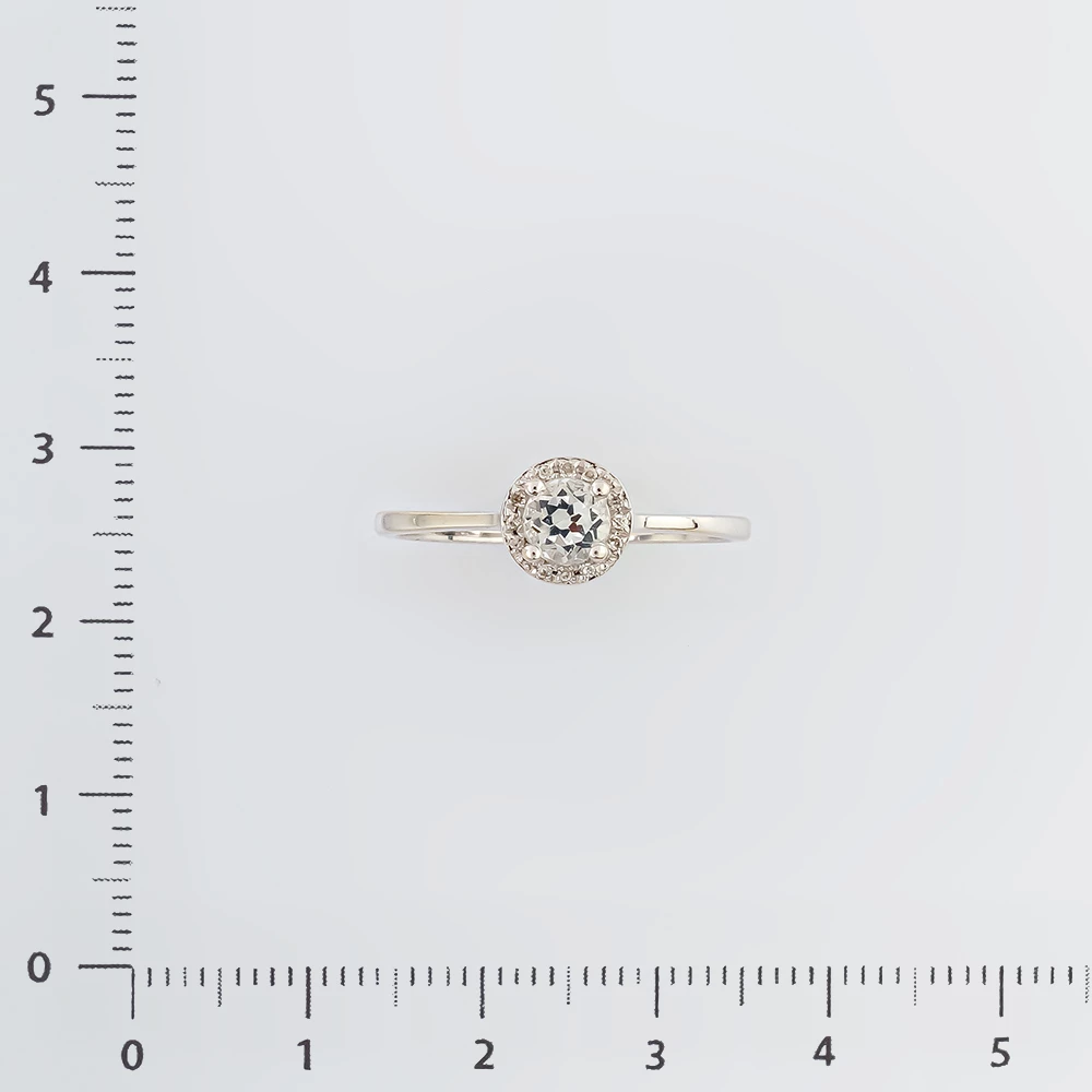 Кольцо с топазом из белого золота 585 пробы