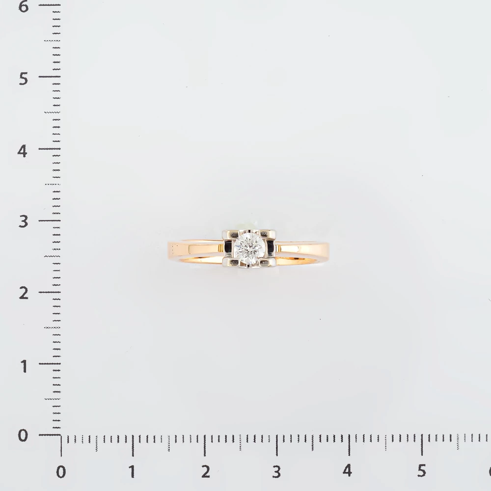 Кольцо с бриллиантом из красного золота 585 пробы