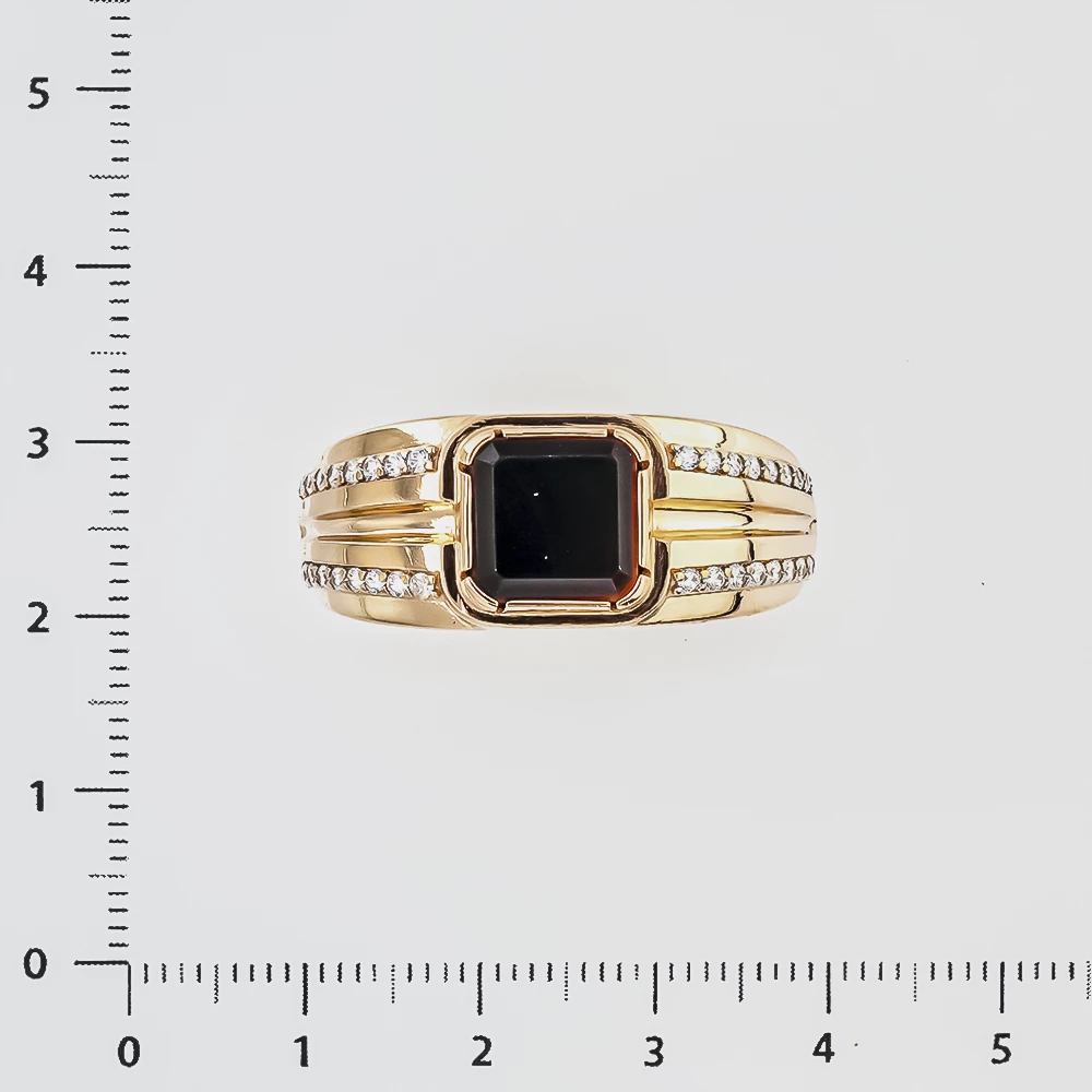 Кольцо с ониксом из красного золота 585 пробы