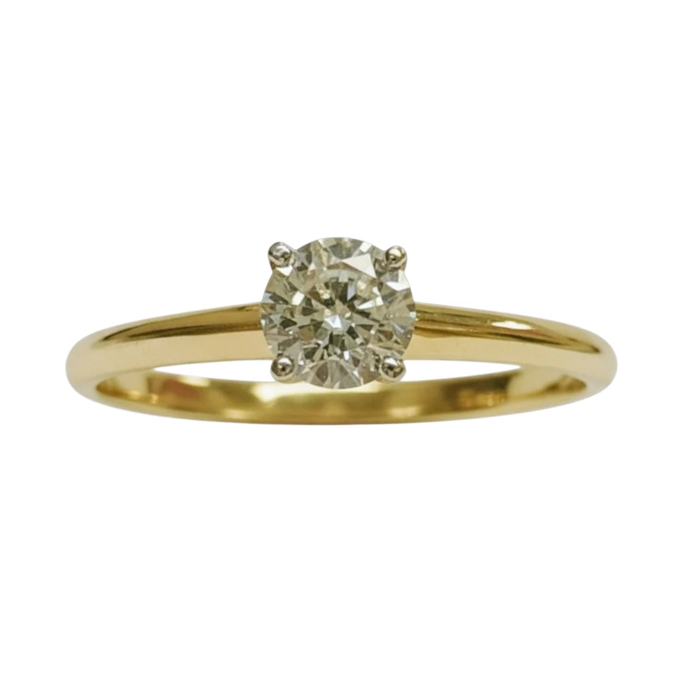 Кольцо с фианитом из красного золота 585 пробы