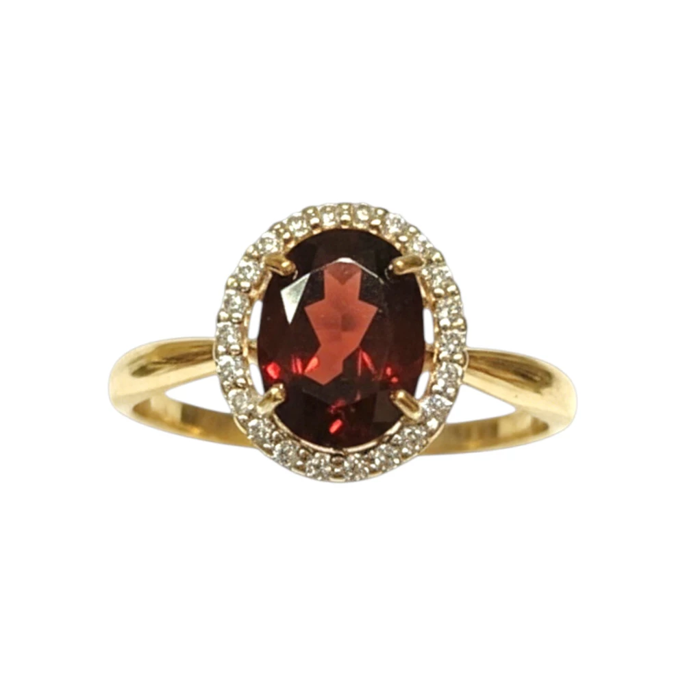 Кольцо с гранатом из красного золота 585 пробы