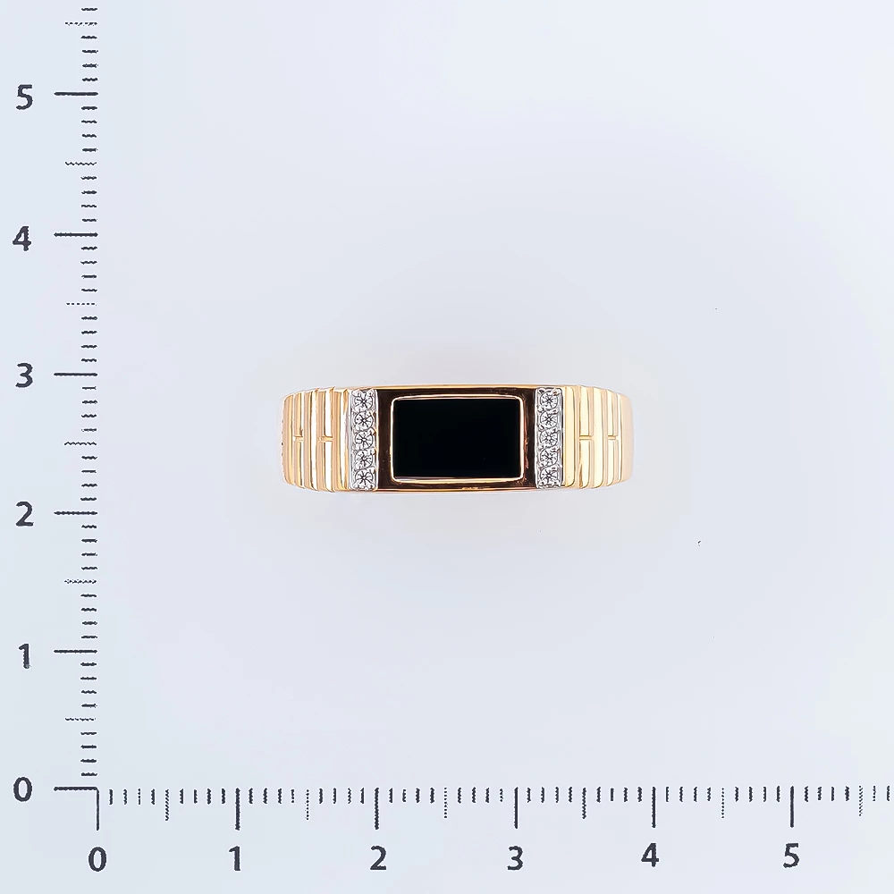 Кольцо с ониксом из красного золота 375 пробы