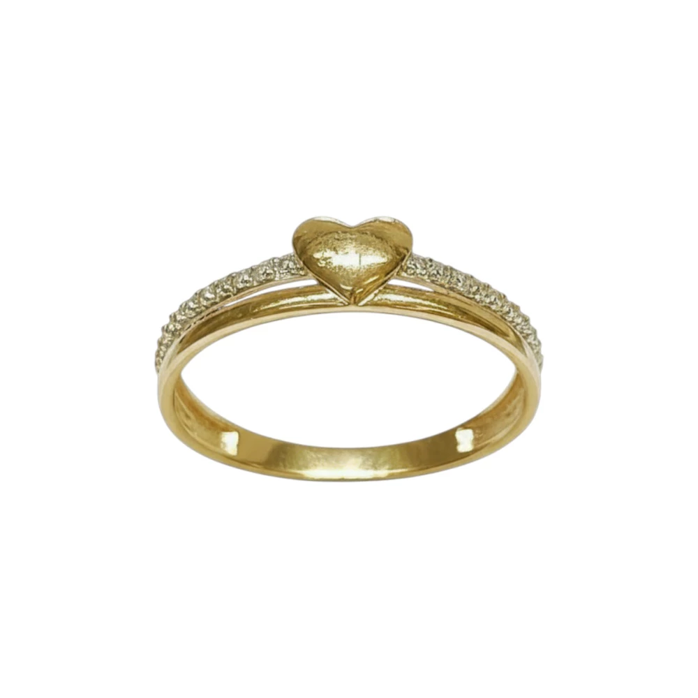 Кольцо с фианитом из красного золота 585 пробы