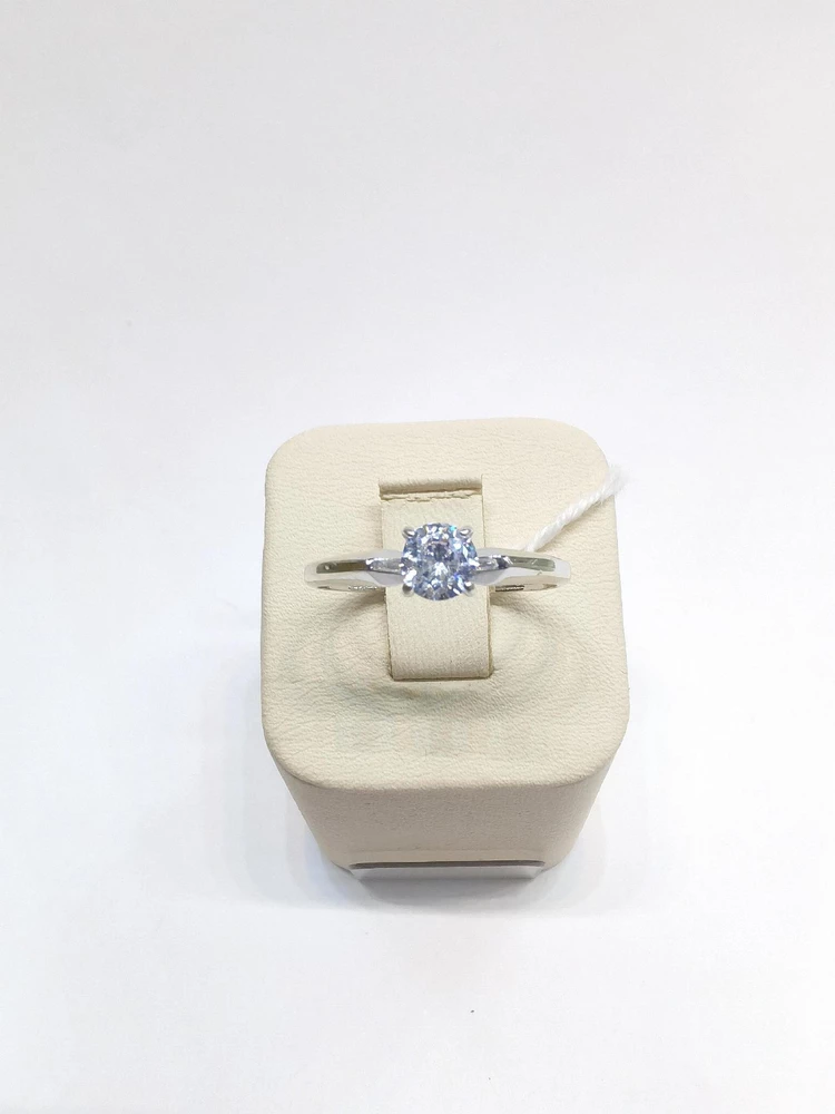 Кольцо с фианитом из белого золота 585 пробы