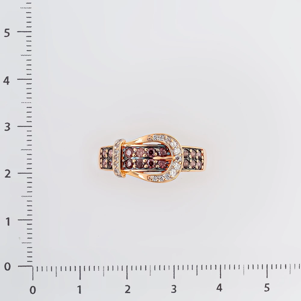 Кольцо с фианитом из красного золота 585 пробы Кольцо с фианитом из красного золота 585 пробы