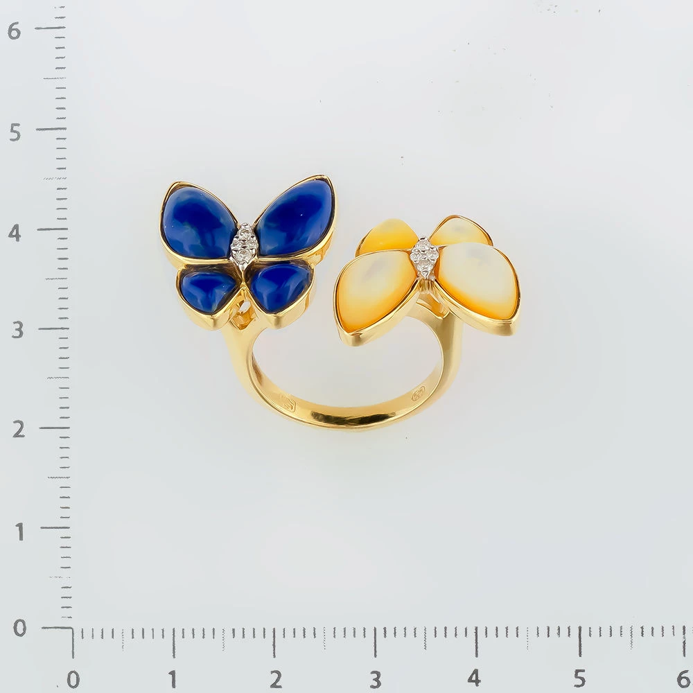 Кольцо с перламутром из желтого золота 585 пробы