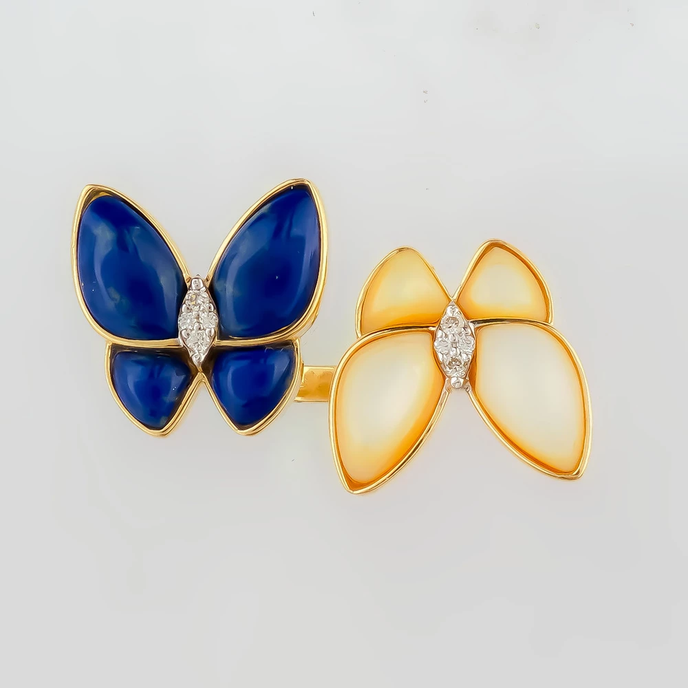 Кольцо с перламутром из желтого золота 585 пробы