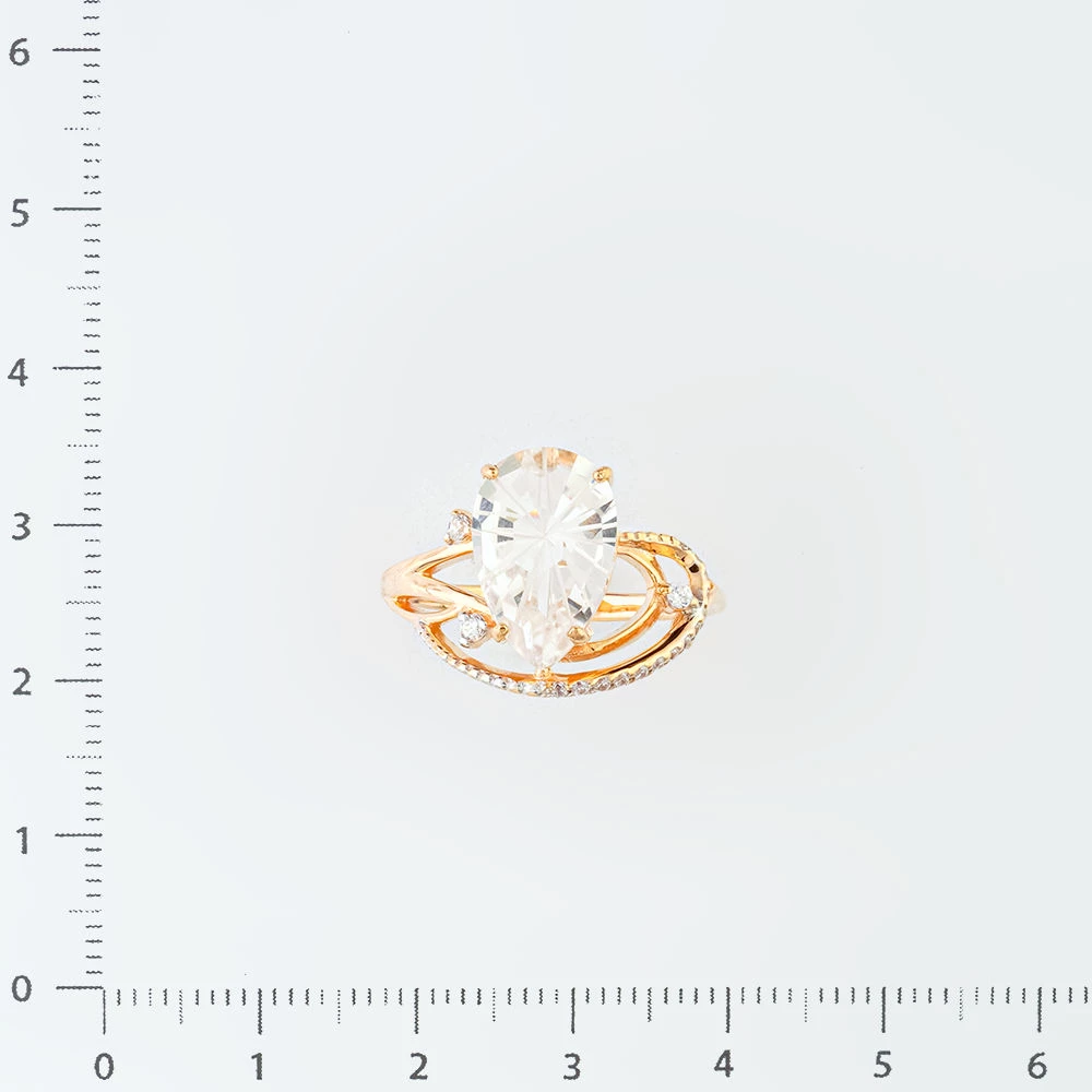 Кольцо с фианитом из красного золота 585 пробы Кольцо с фианитом из красного золота 585 пробы