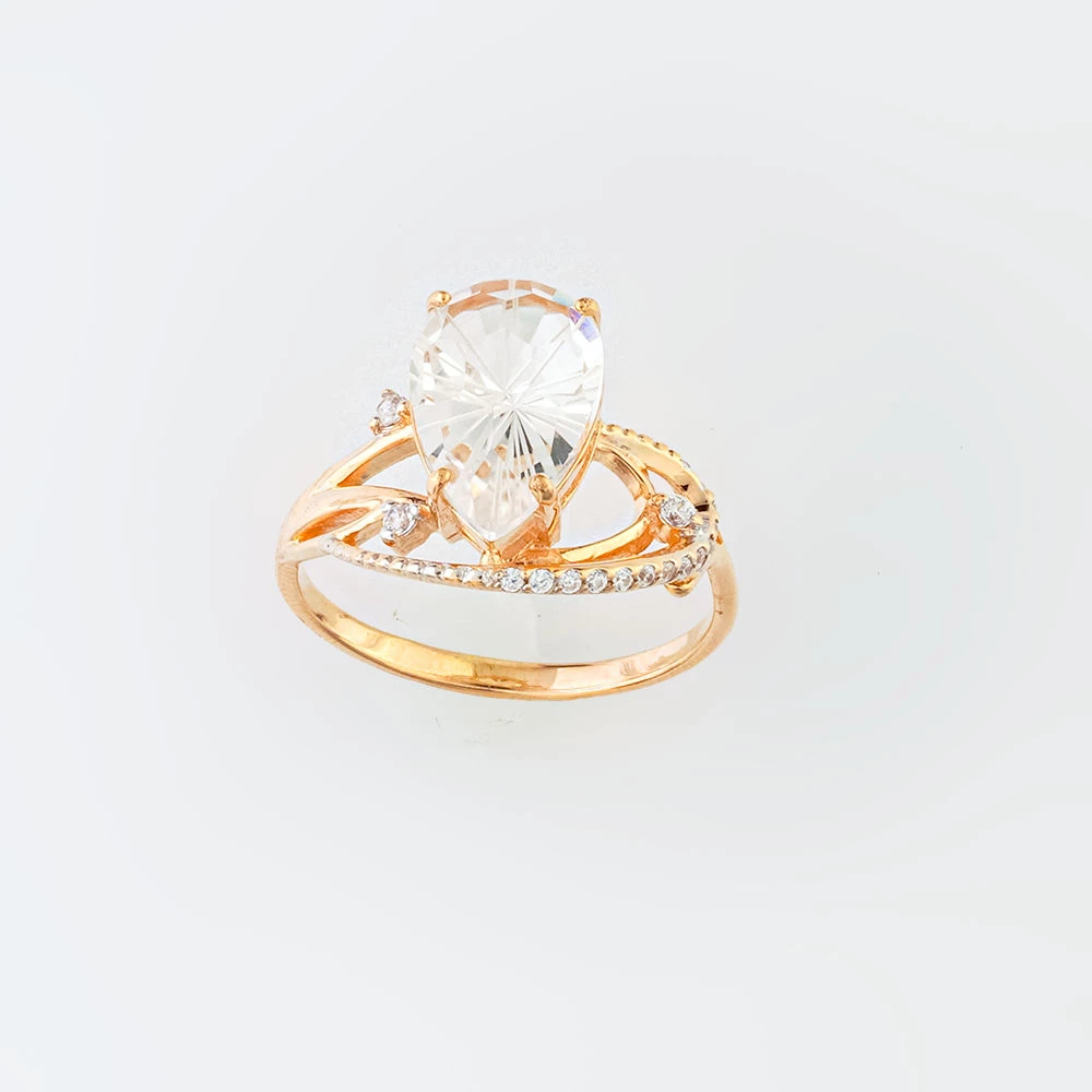 Кольцо с фианитом из красного золота 585 пробы Кольцо с фианитом из красного золота 585 пробы