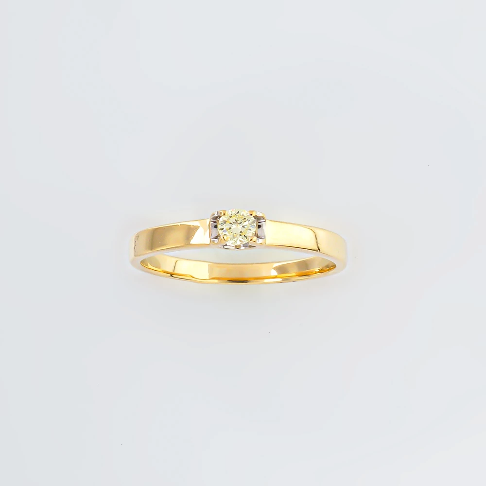 Кольцо с бриллиантом из белого золота 585 пробы