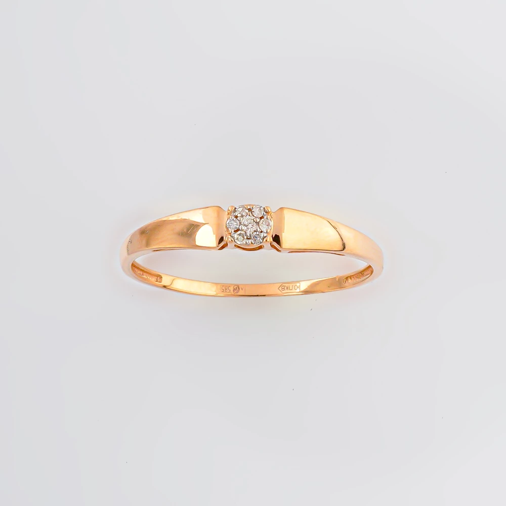 Кольцо с бриллиантом из красного золота 585 пробы