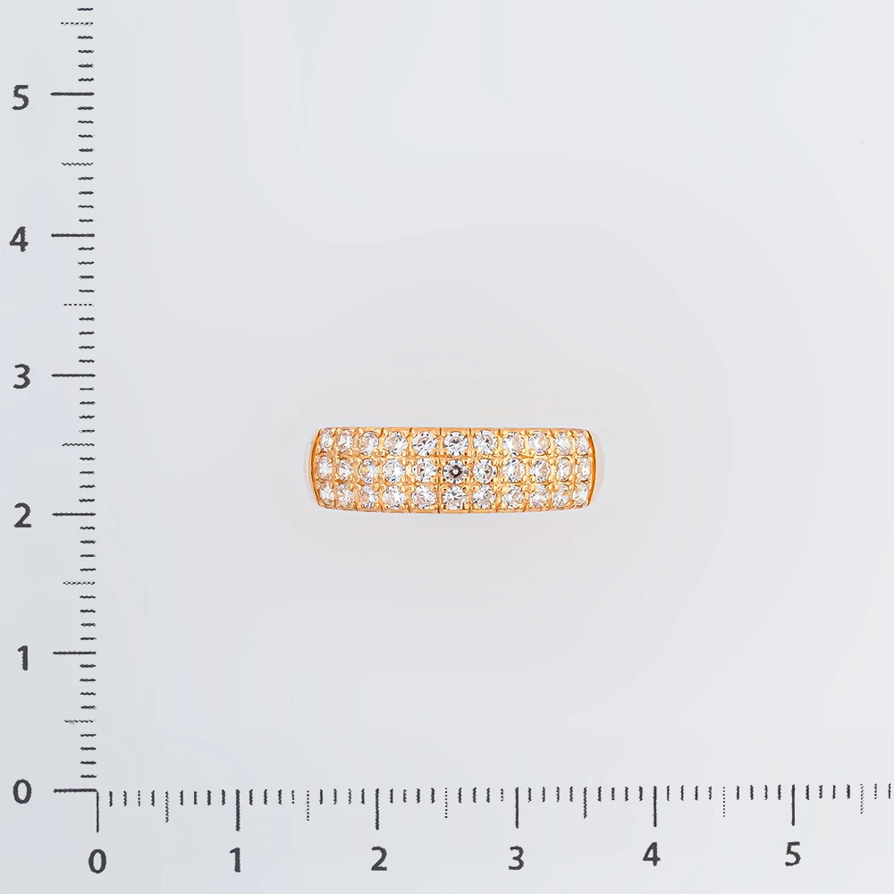 Кольцо с фианитом из красного золота 585 пробы