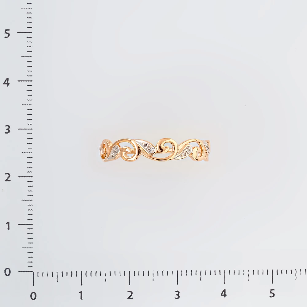 Кольцо с бриллиантом из красного золота 585 пробы