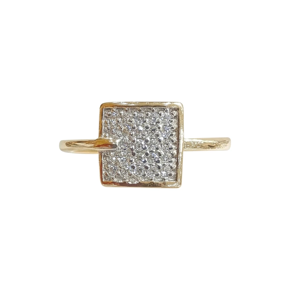 Кольцо с фианитом из красного золота 585 пробы