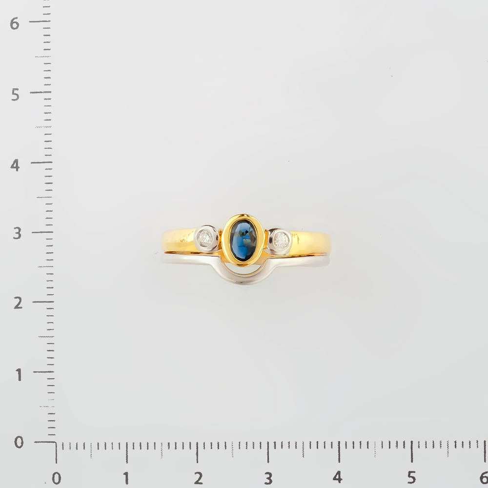 Кольцо с сапфиром из желтого золота 750 пробы