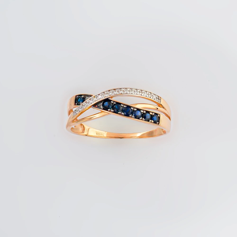 Кольцо с сапфиром из красного золота 585 пробы Кольцо с сапфиром из красного золота 585 пробы