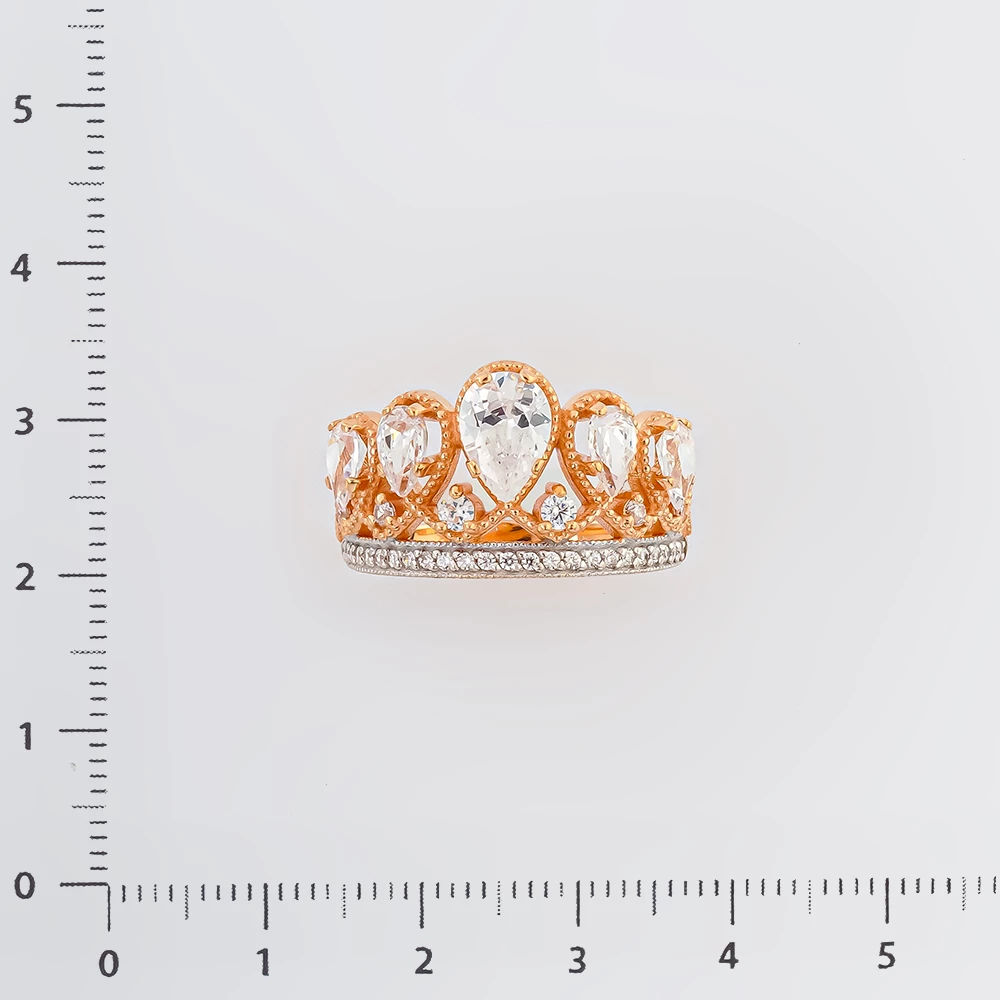 Кольцо с фианитом из красного золота 585 пробы Кольцо с фианитом из красного золота 585 пробы