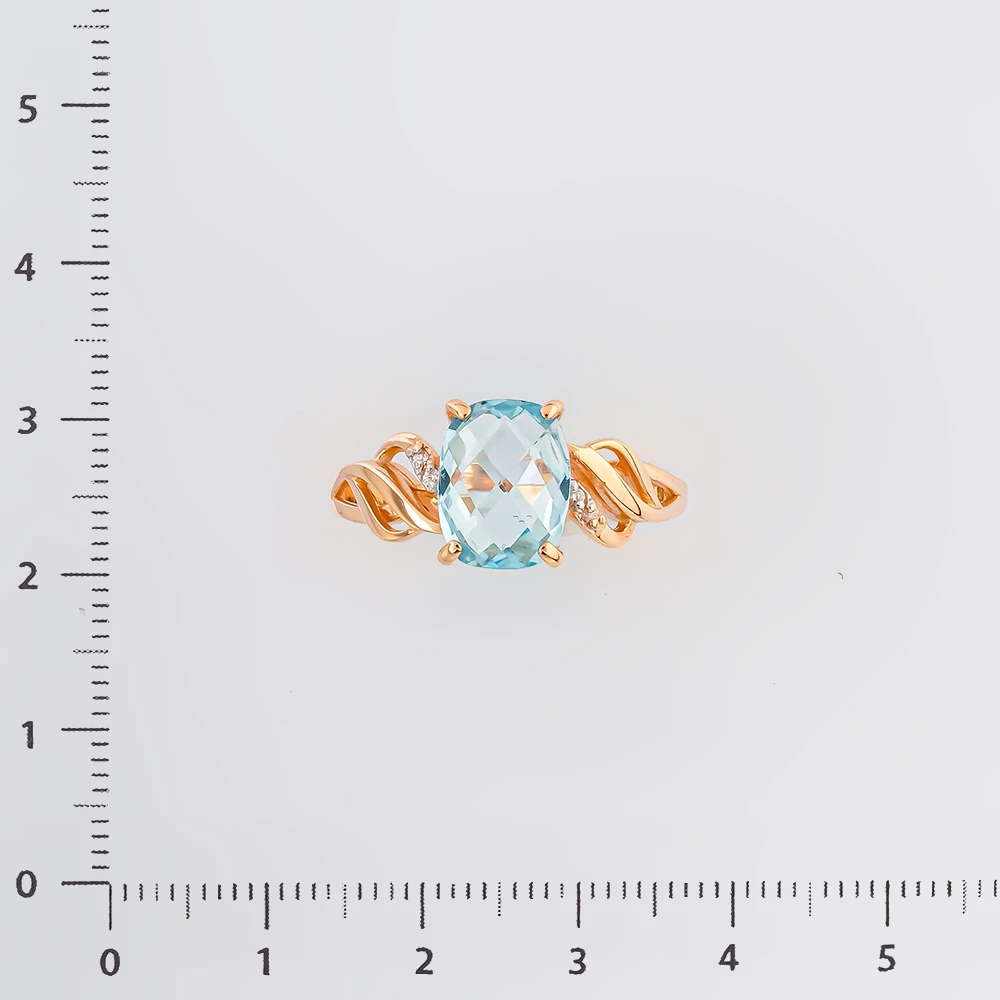 Кольцо с топазом из красного золота 585 пробы