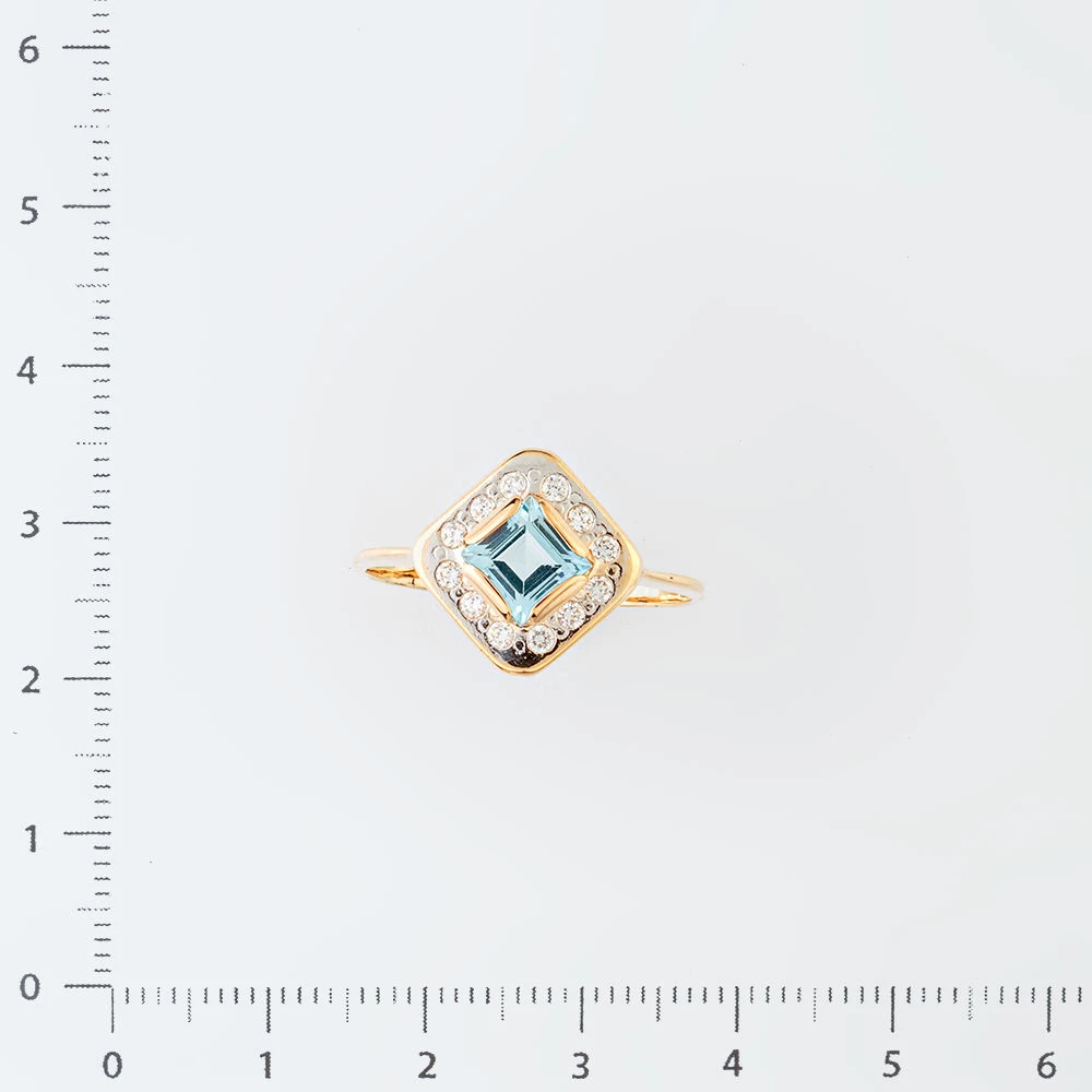 Кольцо с топазом из красного золота 585 пробы