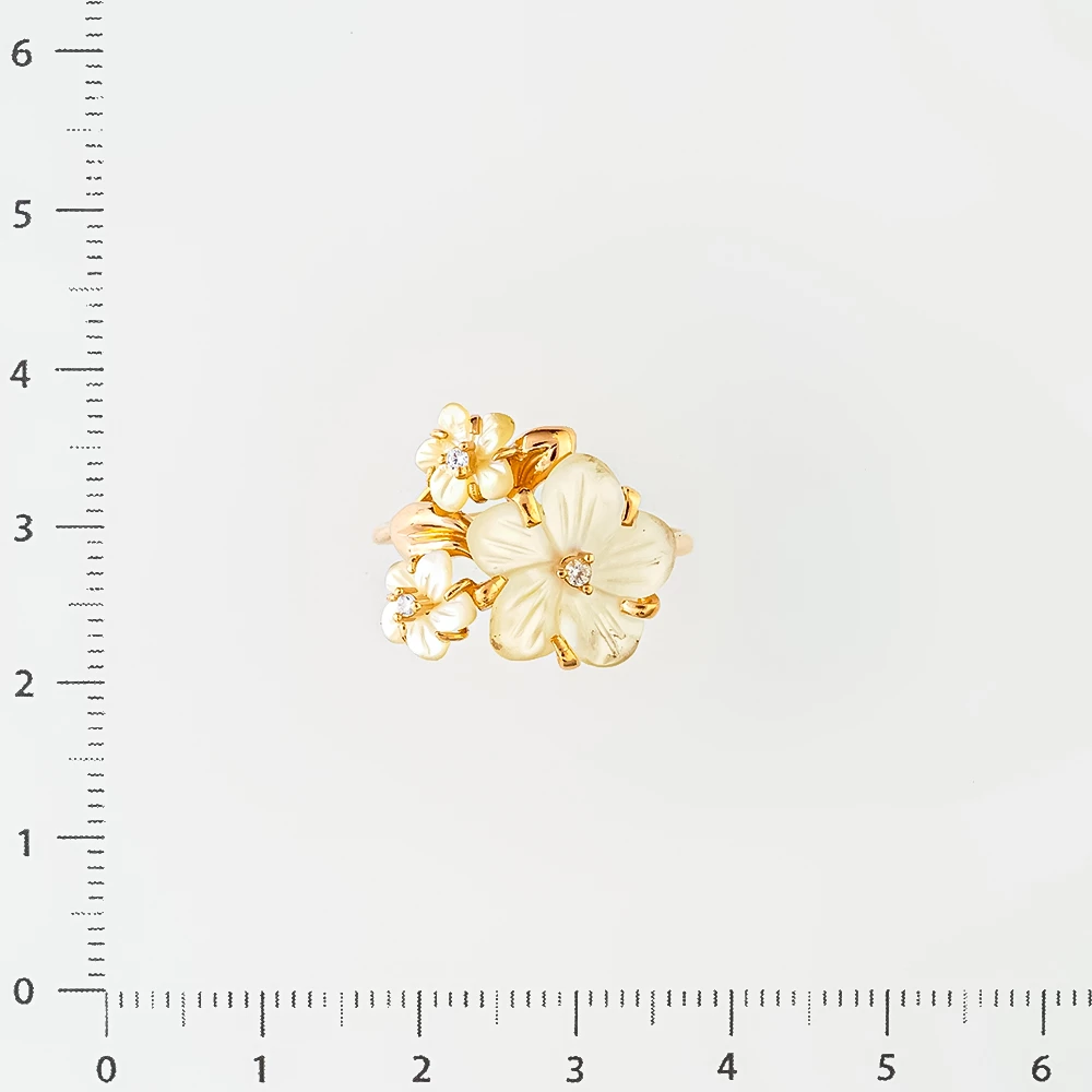 Кольцо с керамикой из красного золота 585 пробы