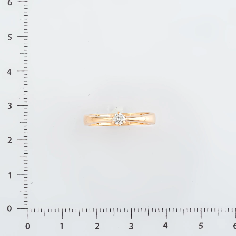 Кольцо с бриллиантом из красного золота 585 пробы