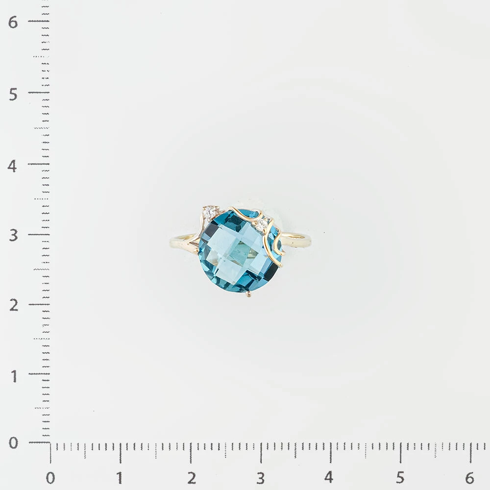 Кольцо с топазом лондон из белого золота 585 пробы