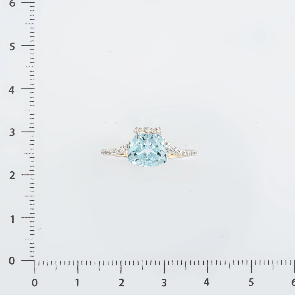 Кольцо с топазом из красного золота 585 пробы