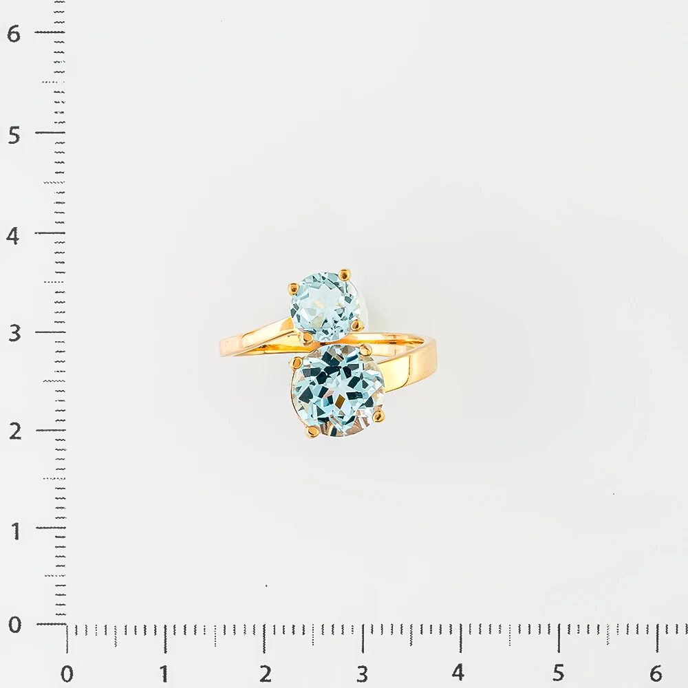 Кольцо с топазом из красного золота 585 пробы 2
