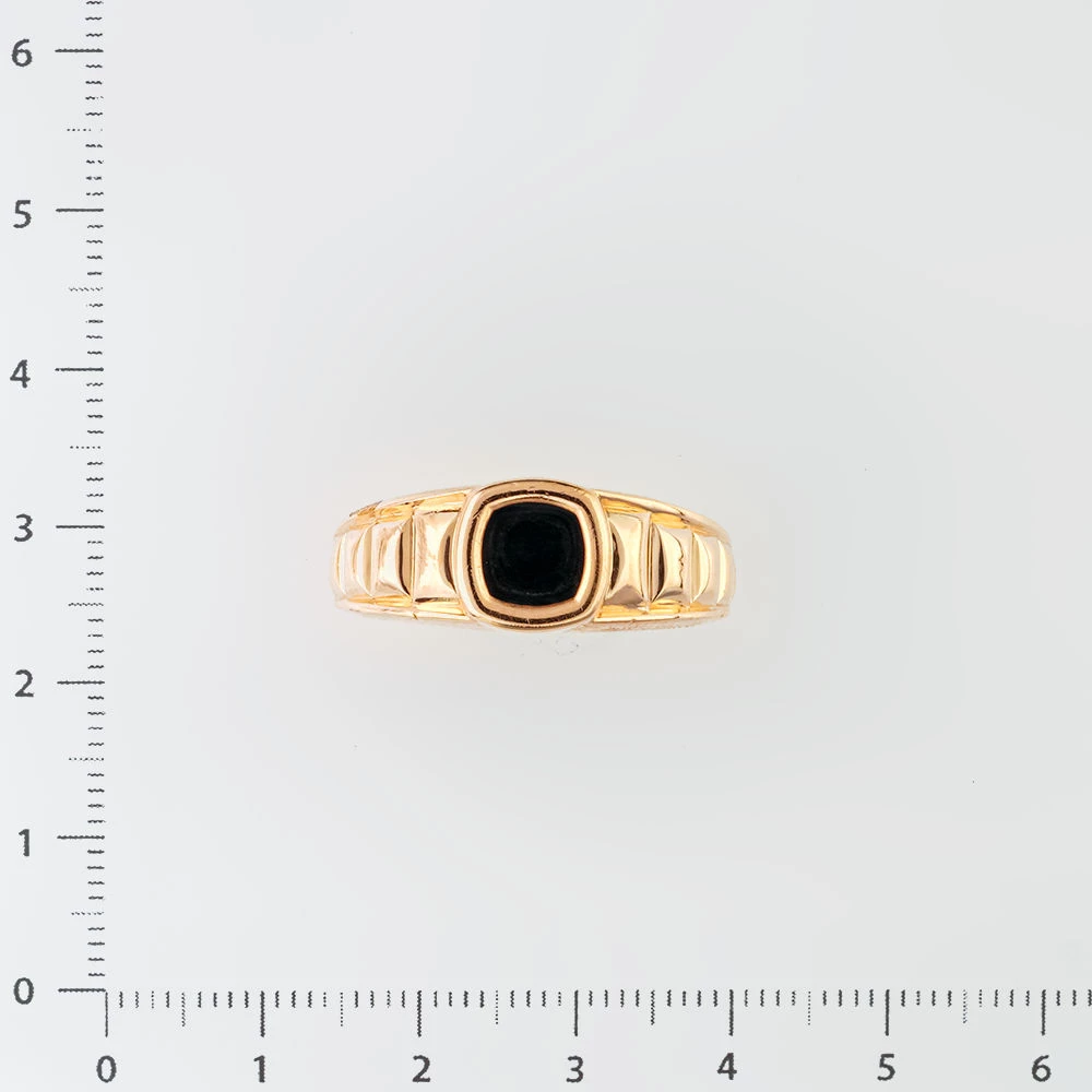 Кольцо с ониксом из красного золота 585 пробы