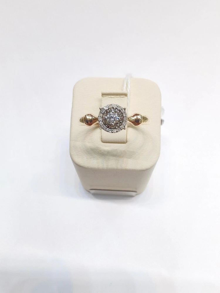 Кольцо с бриллиантом из красного золота 585 пробы