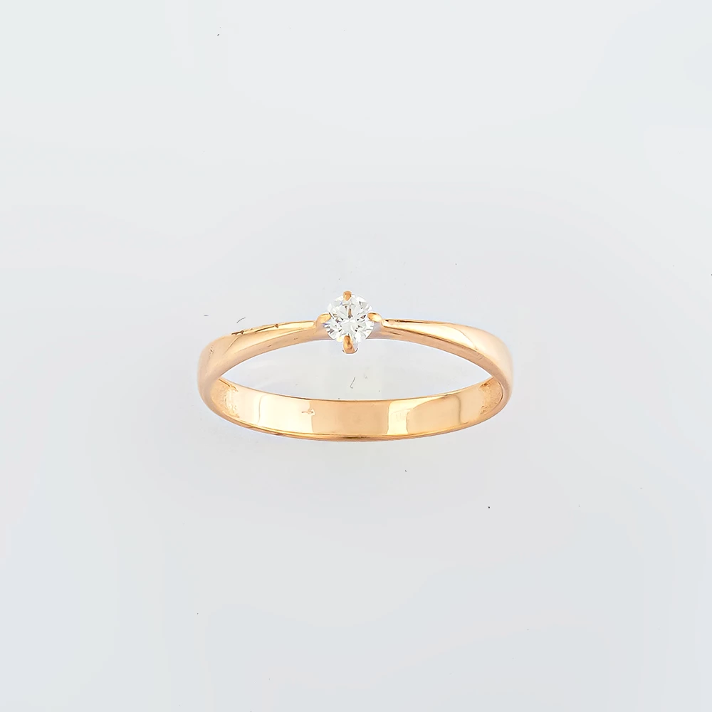 Кольцо с бриллиантом из красного золота 585 пробы