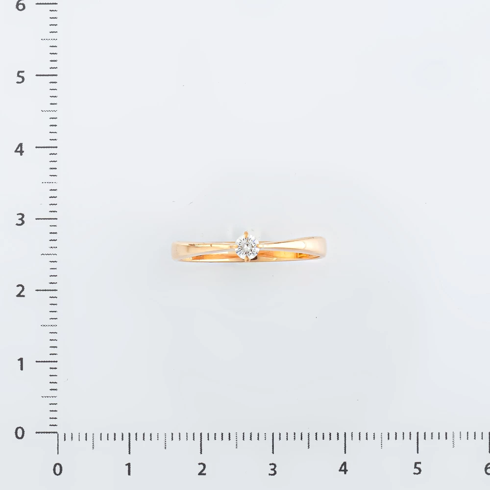 Кольцо с бриллиантом из красного золота 585 пробы