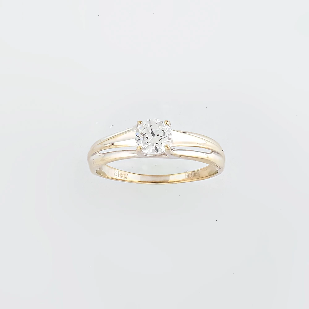 Кольцо с фианитом из белого золота 585 пробы