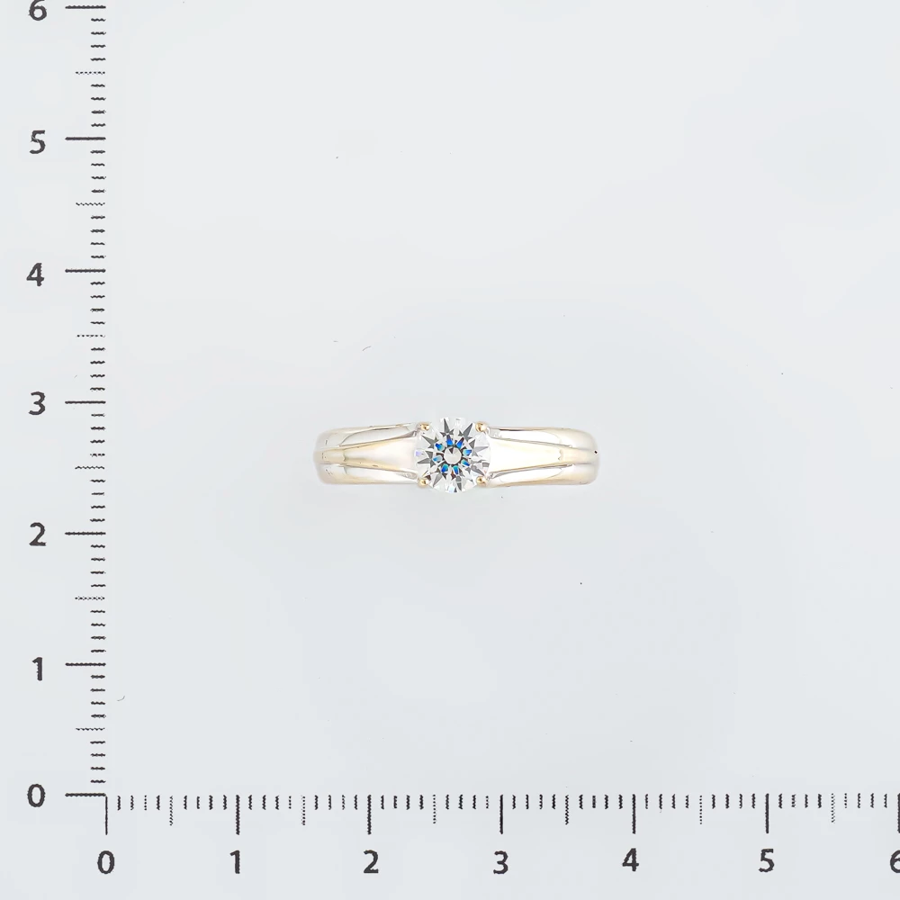 Кольцо с фианитом из белого золота 585 пробы