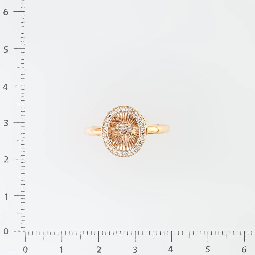 Кольцо с бриллиантом из красного золота 585 пробы