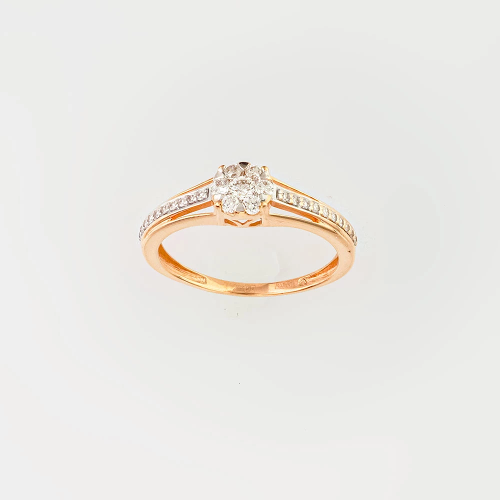 Кольцо с бриллиантом из красного золота 585 пробы