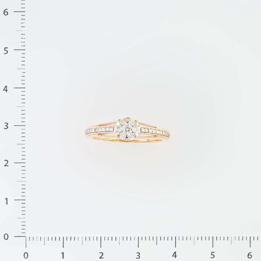 Кольцо с бриллиантом из красного золота 585 пробы