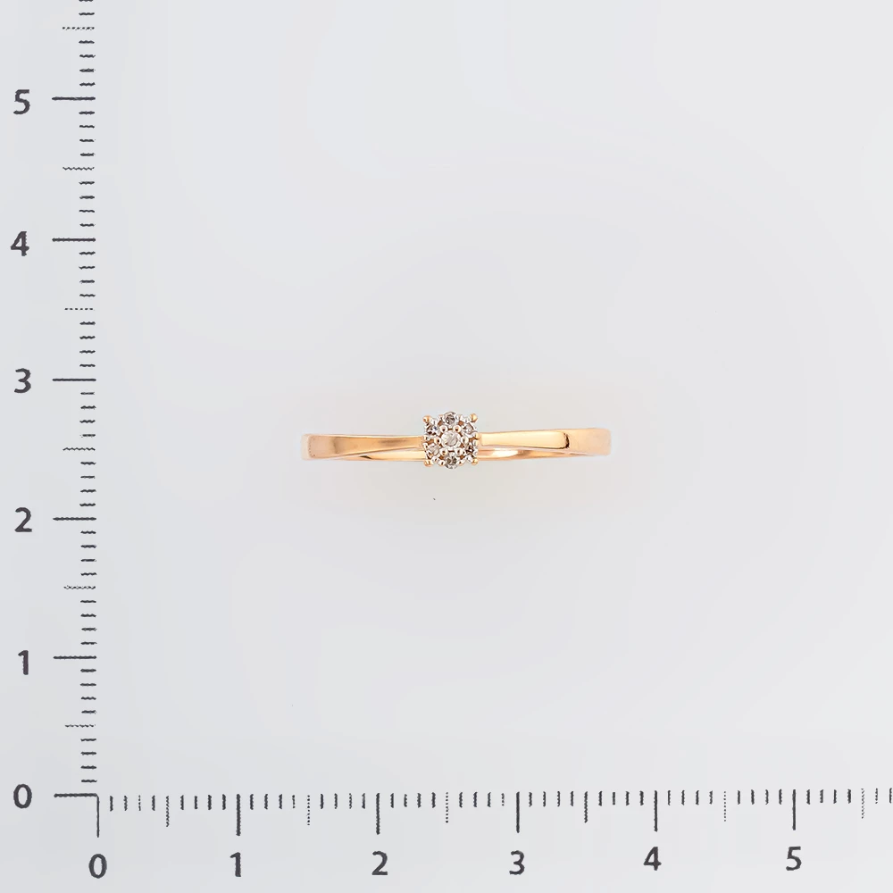 Кольцо с бриллиантом из красного золота 585 пробы