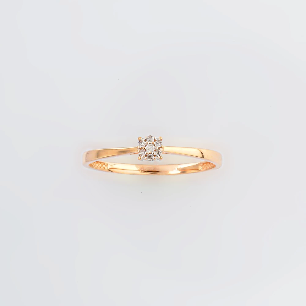 Кольцо с бриллиантом из красного золота 585 пробы