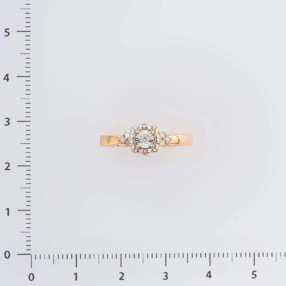 Кольцо с бриллиантом из красного золота 585 пробы