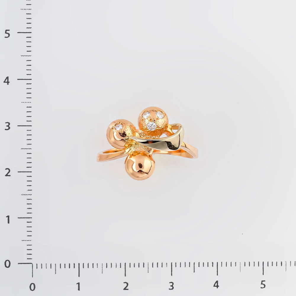 Кольцо с бриллиантом из красного золота 585 пробы