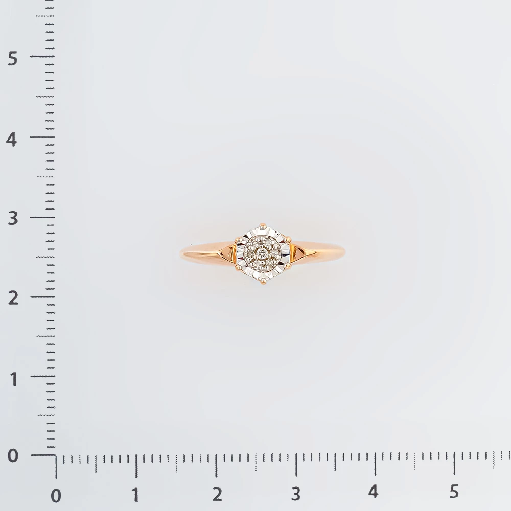 Кольцо с бриллиантом из красного золота 585 пробы