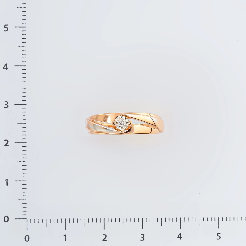 Кольцо с бриллиантом из красного золота 585 пробы