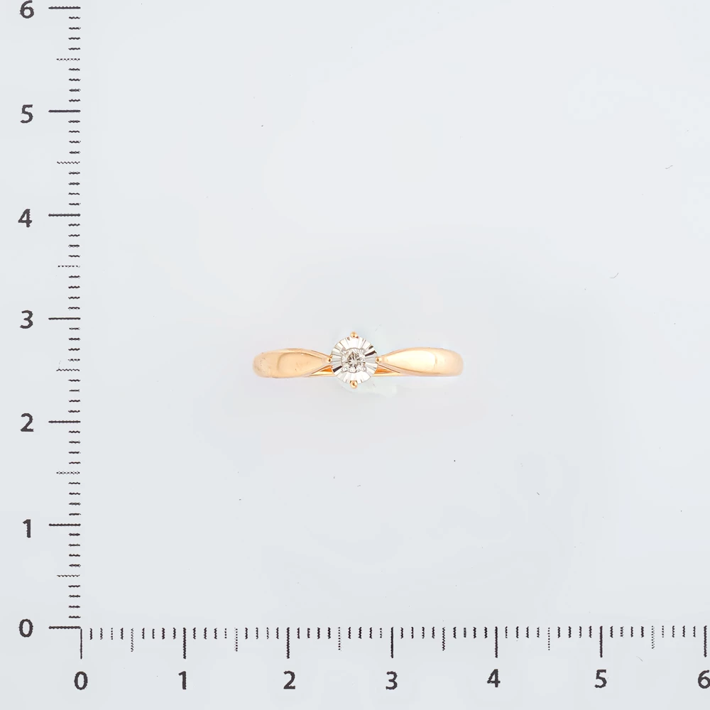 Кольцо с бриллиантом из красного золота 585 пробы