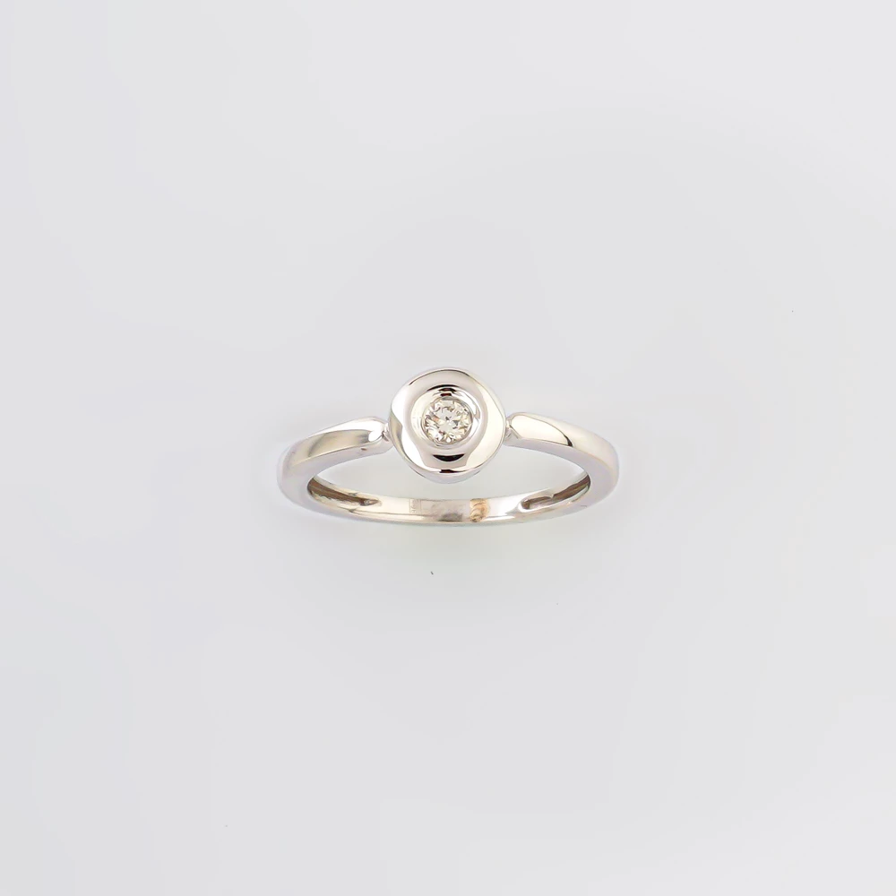 Кольцо с бриллиантом из белого золота 585 пробы