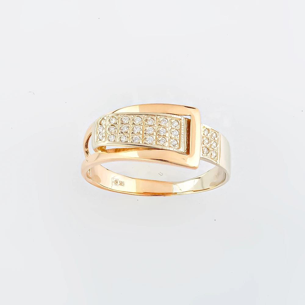 Кольцо с фианитом из красного золота 585 пробы Кольцо с фианитом из красного золота 585 пробы