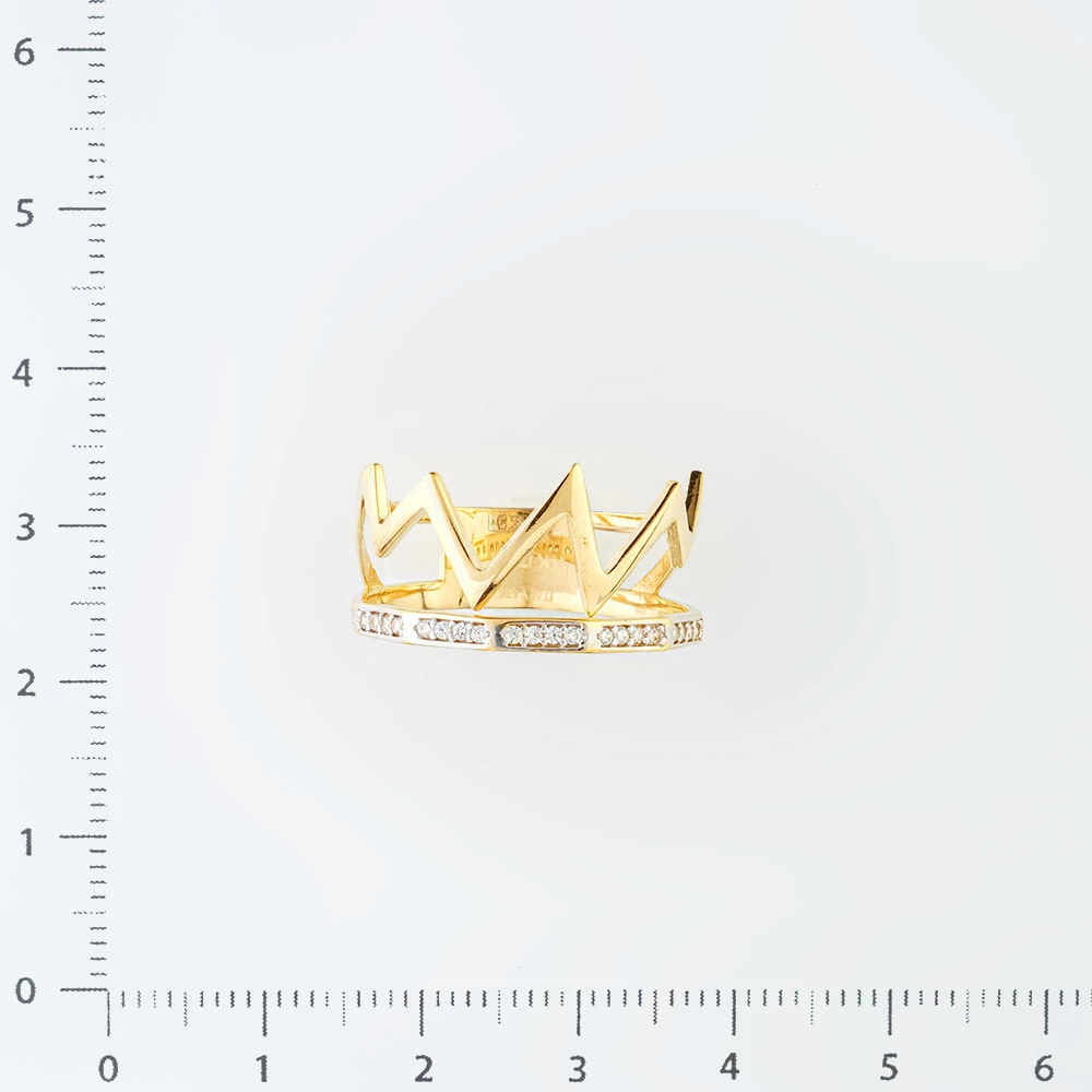 Кольцо с фианитом из желтого золота 585 пробы Кольцо с фианитом из желтого золота 585 пробы